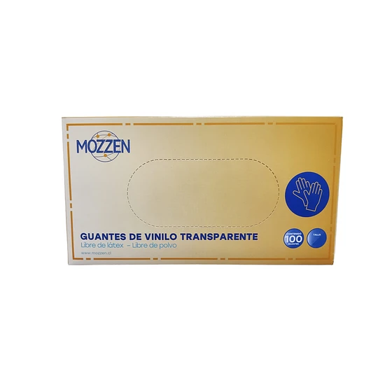 GUANTES VINILO TRANSPARENTES SIN POLVO x100 UNIDADES (S a XL)