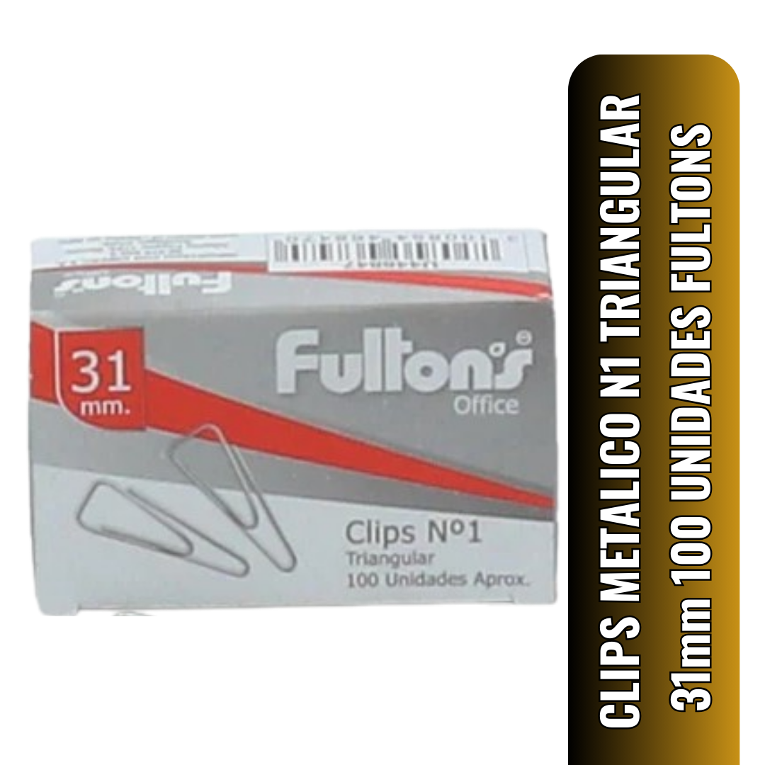 CLIPS METALICO N1 TRIANGULAR 31mm 100 UNIDADES FULTONS