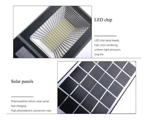 LÁMPARA DE FOCO LED SOLAR 40w + SOPORTE